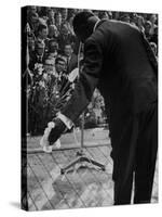 Trumpeter Louis Armstrong Bowing to a Spellbound Dutch Audience During a Concert with His Band-John Loengard-Stretched Canvas