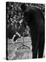 Trumpeter Louis Armstrong Bowing to a Spellbound Dutch Audience During a Concert with His Band-John Loengard-Stretched Canvas