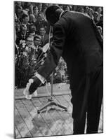 Trumpeter Louis Armstrong Bowing to a Spellbound Dutch Audience During a Concert with His Band-John Loengard-Mounted Premium Photographic Print