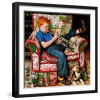 "Trumpeter", November 18,1950-Norman Rockwell-Framed Giclee Print