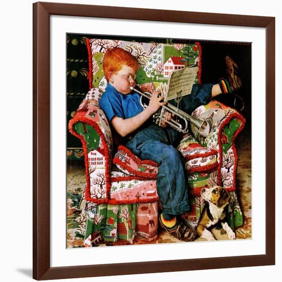 "Trumpeter", November 18,1950-Norman Rockwell-Framed Giclee Print