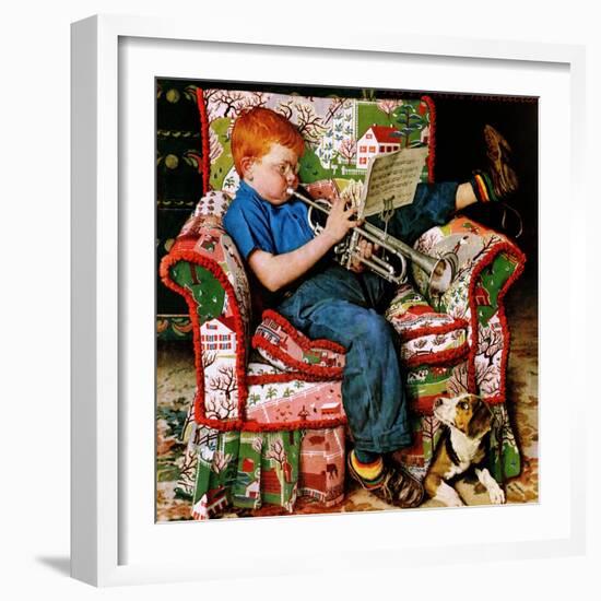 "Trumpeter", November 18,1950-Norman Rockwell-Framed Giclee Print