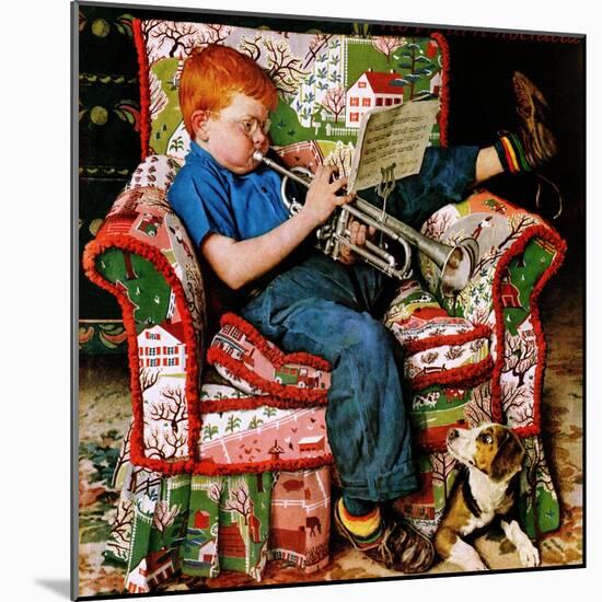 "Trumpeter", November 18,1950-Norman Rockwell-Mounted Giclee Print