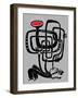 Trumpeter Play a Long Weird Trumpet with Passion-Complot-Framed Art Print