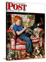 "Trumpeter" Saturday Evening Post Cover, November 18,1950-Norman Rockwell-Stretched Canvas