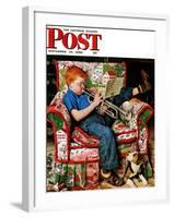 "Trumpeter" Saturday Evening Post Cover, November 18,1950-Norman Rockwell-Framed Giclee Print