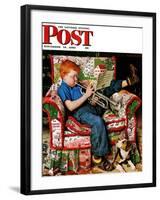 "Trumpeter" Saturday Evening Post Cover, November 18,1950-Norman Rockwell-Framed Giclee Print