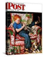 "Trumpeter" Saturday Evening Post Cover, November 18,1950-Norman Rockwell-Stretched Canvas