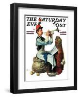 "Trumpeter" Saturday Evening Post Cover, November 7,1931-Norman Rockwell-Framed Premium Giclee Print