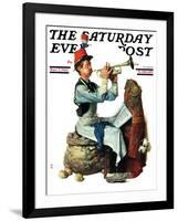 "Trumpeter" Saturday Evening Post Cover, November 7,1931-Norman Rockwell-Framed Giclee Print