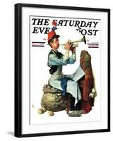 "Trumpeter" Saturday Evening Post Cover, November 7,1931-Norman Rockwell-Framed Giclee Print