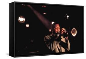 Trumpeter Wynton Marsalis Playing at the Village Vanguard Jazz Club-Ted Thai-Framed Stretched Canvas