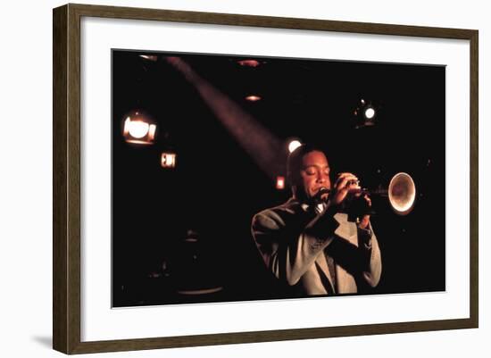 Trumpeter Wynton Marsalis Playing at the Village Vanguard Jazz Club-Ted Thai-Framed Photographic Print