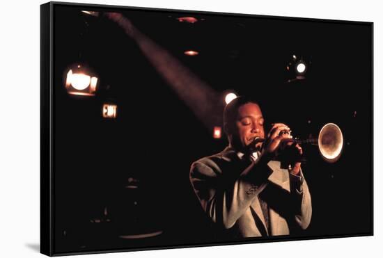 Trumpeter Wynton Marsalis Playing at the Village Vanguard Jazz Club-Ted Thai-Framed Stretched Canvas