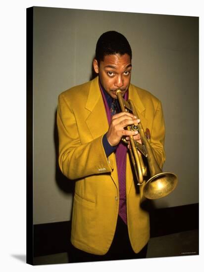 Trumpeter Wynton Marsalis Playing His Horn-null-Stretched Canvas