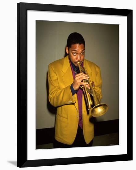 Trumpeter Wynton Marsalis Playing His Horn-null-Framed Premium Photographic Print