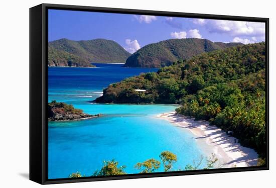 Trunk Bay Beach, St John, US Virgin Islands-George Oze-Framed Stretched Canvas