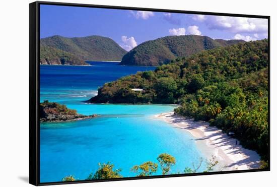Trunk Bay Beach, St John, US Virgin Islands-George Oze-Framed Stretched Canvas