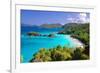 Trunk Bay Panorama, Saint John, US Virgin Islands-George Oze-Framed Photographic Print