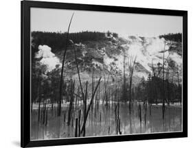 Trunks Rising From Water, Stream Rising From Mts, Roaring Mt Yellowstone NP Wyoming 1933-1942-Ansel Adams-Framed Art Print