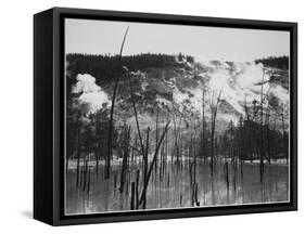 Trunks Rising From Water, Stream Rising From Mts, Roaring Mt Yellowstone NP Wyoming 1933-1942-Ansel Adams-Framed Stretched Canvas