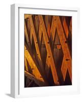 Trusses in Hogback Covered Bridge in Madison County, Iowa, USA-Chuck Haney-Framed Photographic Print