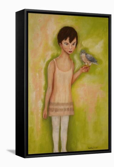 Trust-Girl with a Sparrow Hawk, 2010-Stevie Taylor-Framed Stretched Canvas