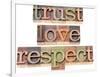 Trust, Love, Respect Words-PixelsAway-Framed Art Print