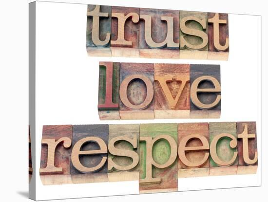 Trust, Love, Respect Words-PixelsAway-Stretched Canvas