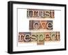 Trust, Love, Respect Words-PixelsAway-Framed Art Print