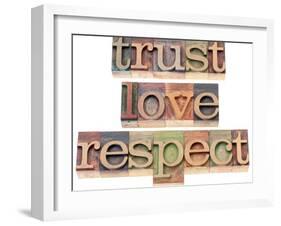 Trust, Love, Respect Words-PixelsAway-Framed Art Print