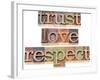 Trust, Love, Respect Words-PixelsAway-Framed Art Print