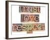 Trust, Love, Respect Words-PixelsAway-Framed Art Print