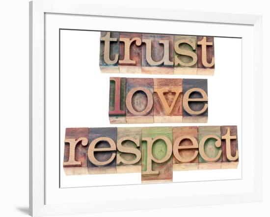 Trust, Love, Respect Words-PixelsAway-Framed Art Print