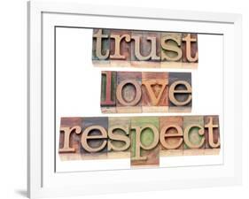 Trust, Love, Respect Words-PixelsAway-Framed Art Print