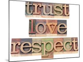 Trust, Love, Respect Words-PixelsAway-Mounted Art Print