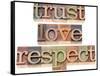 Trust, Love, Respect Words-PixelsAway-Framed Stretched Canvas