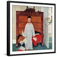 "Truth about Santa" or "Discovery", December 29,1956-Norman Rockwell-Framed Giclee Print