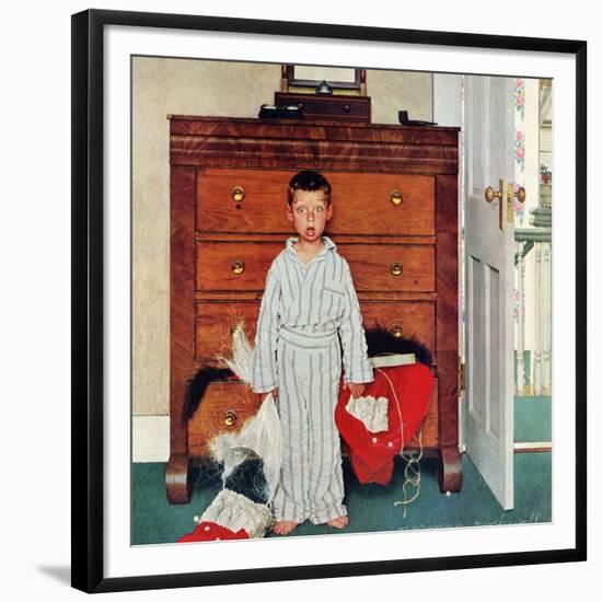 "Truth about Santa" or "Discovery", December 29,1956-Norman Rockwell-Framed Giclee Print