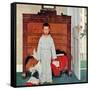 "Truth about Santa" or "Discovery", December 29,1956-Norman Rockwell-Framed Stretched Canvas