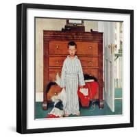 "Truth about Santa" or "Discovery", December 29,1956-Norman Rockwell-Framed Giclee Print