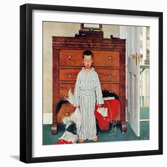 "Truth about Santa" or "Discovery", December 29,1956-Norman Rockwell-Framed Giclee Print