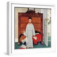 "Truth about Santa" or "Discovery", December 29,1956-Norman Rockwell-Framed Giclee Print