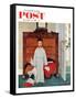 "Truth about Santa" or "Discovery" Saturday Evening Post Cover, December 29,1956-Norman Rockwell-Framed Stretched Canvas