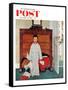 "Truth about Santa" or "Discovery" Saturday Evening Post Cover, December 29,1956-Norman Rockwell-Framed Stretched Canvas