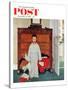 "Truth about Santa" or "Discovery" Saturday Evening Post Cover, December 29,1956-Norman Rockwell-Stretched Canvas