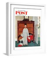 "Truth about Santa" or "Discovery" Saturday Evening Post Cover, December 29,1956-Norman Rockwell-Framed Giclee Print