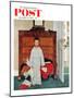 "Truth about Santa" or "Discovery" Saturday Evening Post Cover, December 29,1956-Norman Rockwell-Mounted Giclee Print