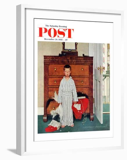 "Truth about Santa" or "Discovery" Saturday Evening Post Cover, December 29,1956-Norman Rockwell-Framed Giclee Print