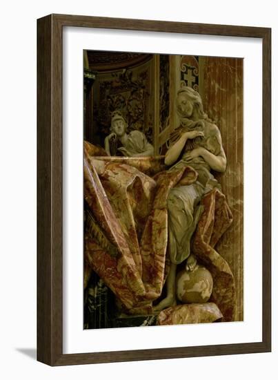 Truth from the Monument to Alexander VII in the North Transept, 1672-78 (Marble and Gilded Bronze)-Giovanni Lorenzo Bernini-Framed Giclee Print